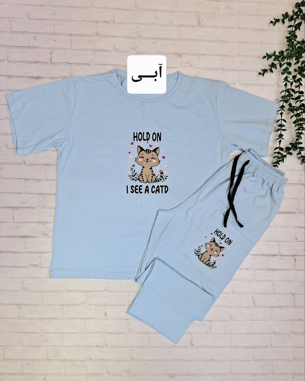 ست تیشرت و شلوارک پیشی ملوسه