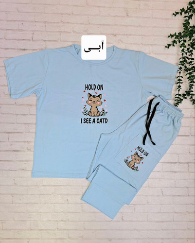 ست تیشرت و شلوارک پیشی ملوسه